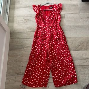 LuLu’s floral red jumpsuit